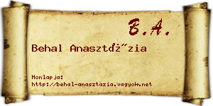 Behal Anasztázia névjegykártya