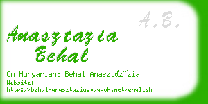 anasztazia behal business card